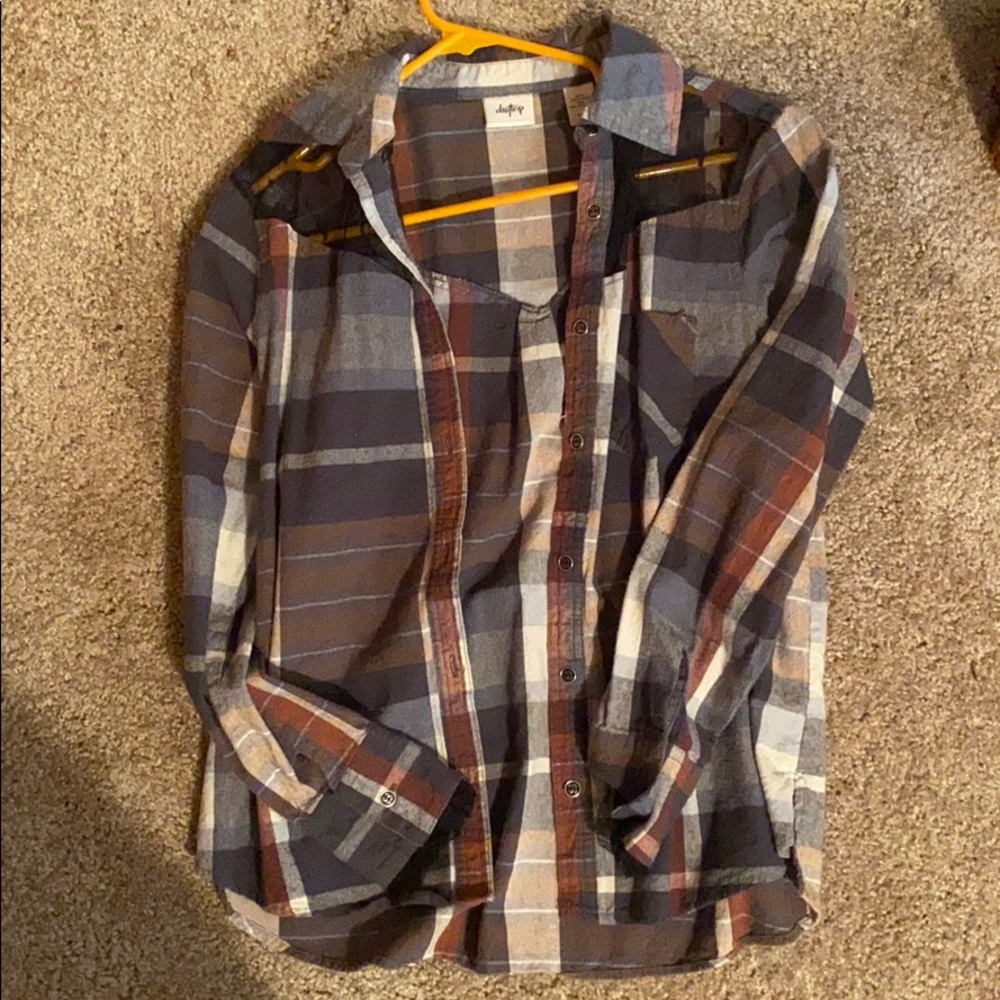 Cute flannel with mesh top